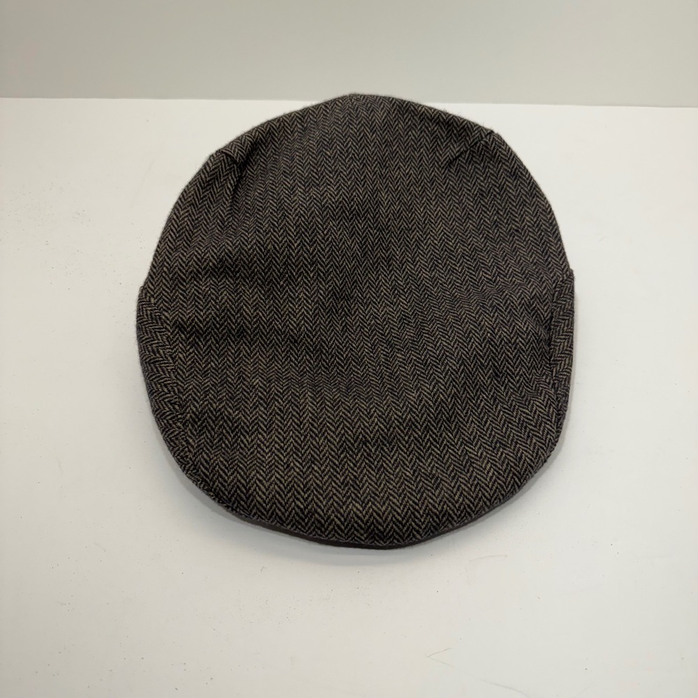 Country Gentleman Mens Pure Wool Herringbone Flat Cap Hat British Fabric Brown